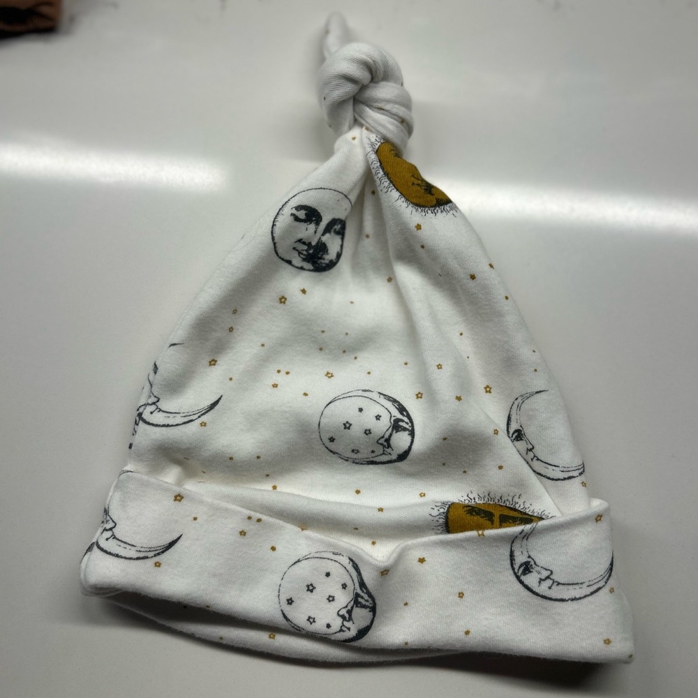 Moon and Stars Knotted Baby Hat
